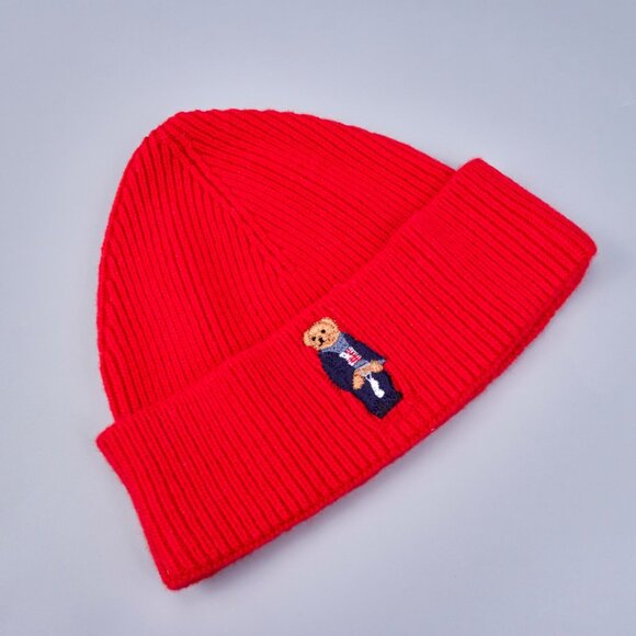 Polo Ralph Lauren Single-sided rolled-brim embroidered bear knitted hat - Picture 7 of 12